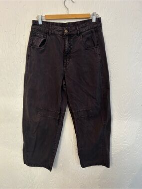 YFB Barrel Leg Jeans Large Grey Black Utility Casual Streetwear Baggy Relaxed
